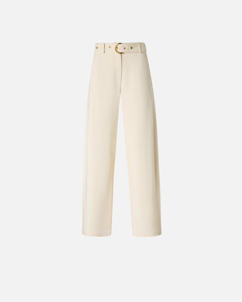 Pantalone a palazzo Pinko in tessuto stretch effetto lino con cintura - 5
