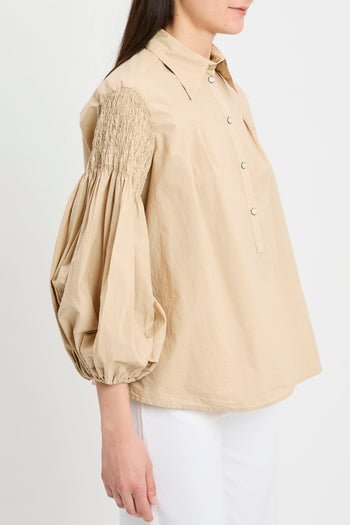 Blusa Pinko in cotone con maniche a palloncino - 4