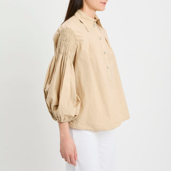 Blusa Pinko in cotone con maniche a palloncino - 8