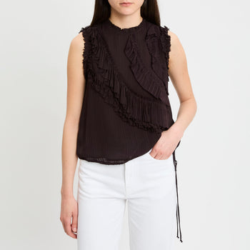 Top Pinko in viscosa con volants - 7