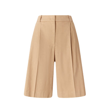 Bermuda Pinko in lino e viscosa stretch con piega stirata - 5
