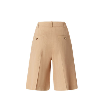 Bermuda Pinko in lino e viscosa stretch con piega stirata - 6