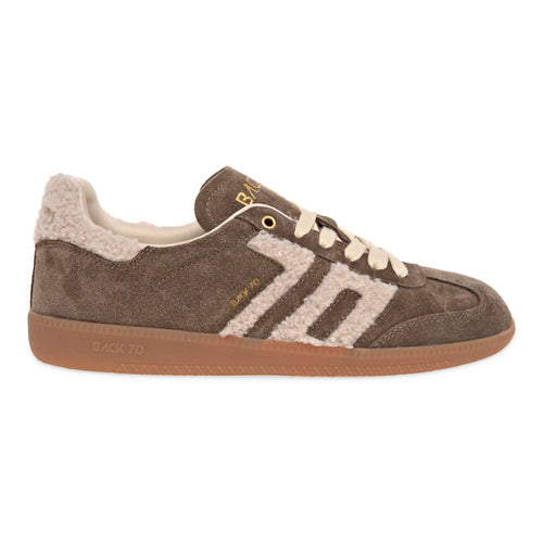 Sneaker Back 70 Cloud in suede con talloncino e logo in teddy beige