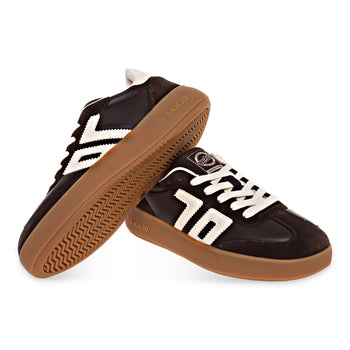 Sneaker Back 70 Brooklyn in nappa soft e camoscio con suola bold - 4