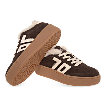 Sneaker Back 70 XXL in camoscio con inserti burro e fodera teddy - 4