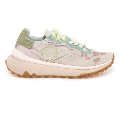 Sneaker Satorisan Chacrona Metta Lino Whitewisp in camoscio e lino ricamato