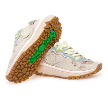 Sneaker Satorisan Chacrona Metta Lino Whitewisp in camoscio e lino ricamato - 4