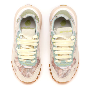 Sneaker Satorisan Chacrona Metta Lino Whitewisp in camoscio e lino ricamato - 5