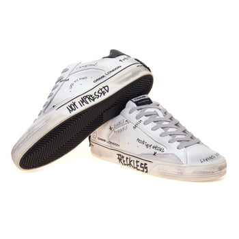 Sneaker Crime London Deconstructed in pelle anticata con lettering effetto scritto a mano - 4