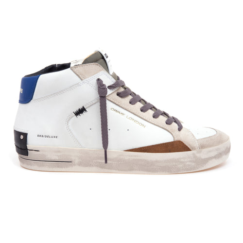 Sneaker Crime London SK8 Deluxe Mid in pelle  BIANCO