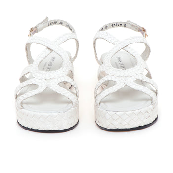Sandalo flat Pons Quintana in pelle intrecciata con platform - 5