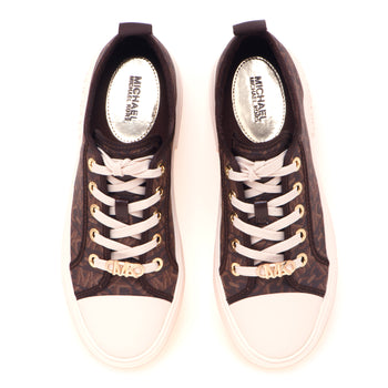 Sneaker Michael Kors "Evy Lace Up" in tessuto logato - 5