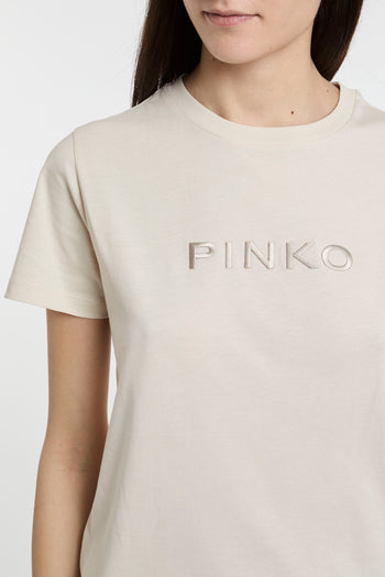 T-shirt Pinko in cotone con logo ricamato - 5