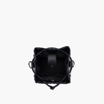 Borsa a secchiello La Carrie Andromeda in ecopelle con borchie e pietre dure - 5