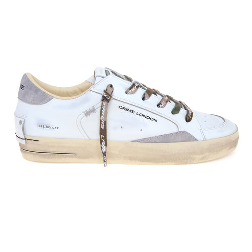 Sneaker Crime London SK8 Deluxe in pelle con lacci camu