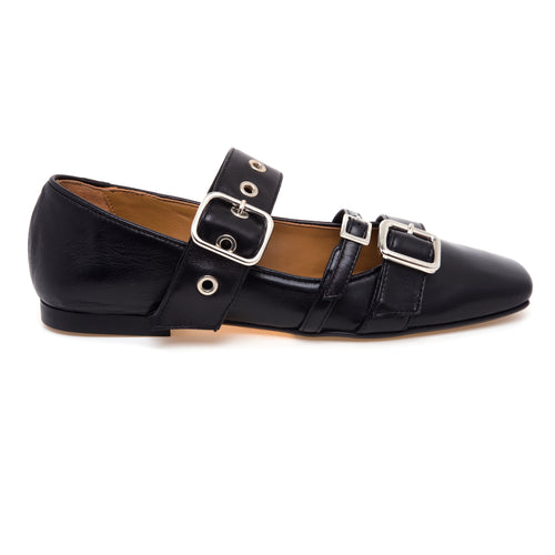 Ballerina Anna F. in pelle con cinturini
