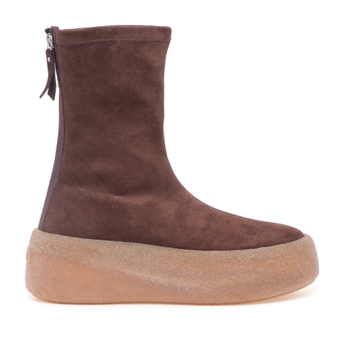 Tronchetto Vic Matiè in camoscio con gambale stretch e platform