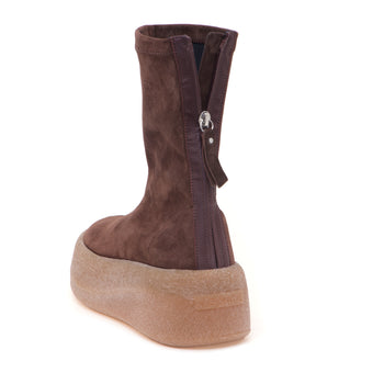 Tronchetto Vic Matiè in camoscio con gambale stretch e platform - 4