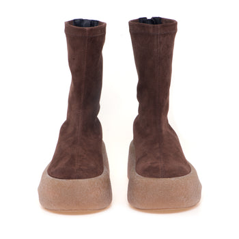 Tronchetto Vic Matiè in camoscio con gambale stretch e platform - 5