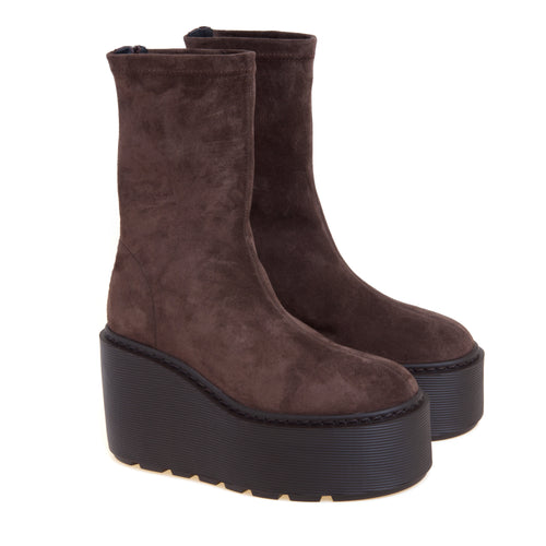 Tronchetto Vic Matié in camoscio stretch e zeppa in gomma extra light 10 cm - 2