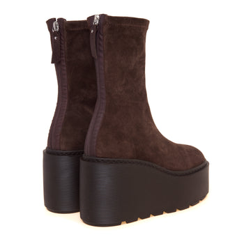 Tronchetto Vic Matié in camoscio stretch e zeppa in gomma extra light 10 cm - 3