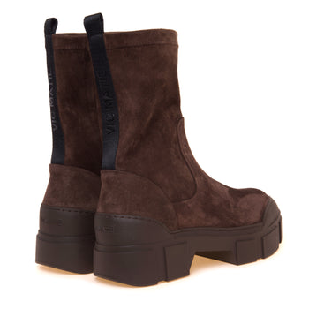 Tronchetto Vic Matié in camoscio stretch con zip - 3