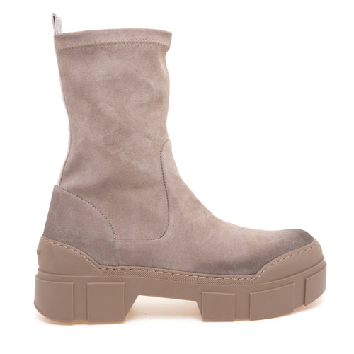 Tronchetto Vic Matiè in camoscio con gambale stretch e suola in gomma