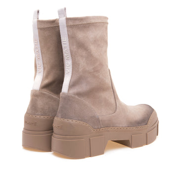 Tronchetto Vic Matiè in camoscio con gambale stretch e suola in gomma - 3
