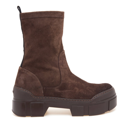 Tronchetto Vic Matiè in camoscio con gambale stretch e suola in gomma