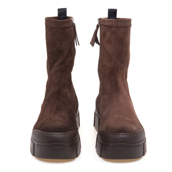 Tronchetto Vic Matiè in camoscio con gambale stretch e suola in gomma - 5