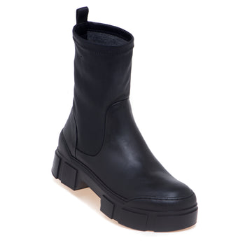 Tronchetto Vic Matiè in pelle con gambale stretch e suola in gomma - 4