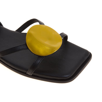 Sandalo flat Vic Matiè allacciato alla schiava con placca in metallo ottone - 4