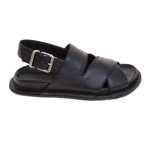 Sandalo flat Vic Matiè in pelle con costruzione San Crispino