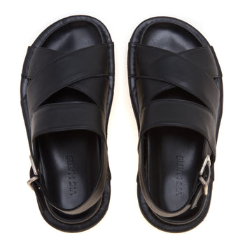 Sandalo flat Vic Matiè in pelle con costruzione San Crispino - 5