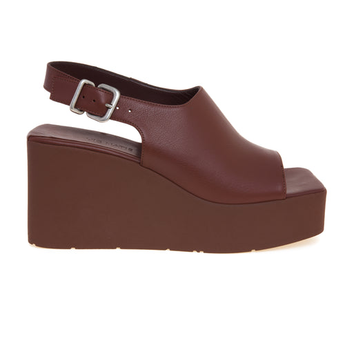 Sandalo Vic Matiè in pelle con zeppa 90 mm