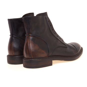 Stivaletto senza lacci Pawelk's in pelle anticata con suola in cuoio e gomma - 3