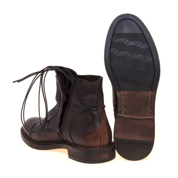 Stivaletto senza lacci Pawelk's in pelle anticata con suola in cuoio e gomma - 4
