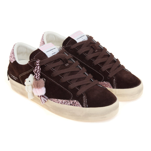 Sneaker Crime London Distressed in camoscio con inserti glitter e charm teddy - 2