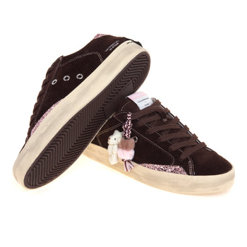 Sneaker Crime London Distressed in camoscio con inserti glitter e charm teddy - 4