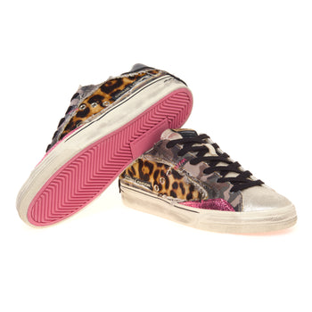Sneaker Crime London Deconstructed in denim camuflage e cavallino maculato - 4