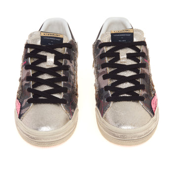 Sneaker Crime London Deconstructed in denim camuflage e cavallino maculato - 5