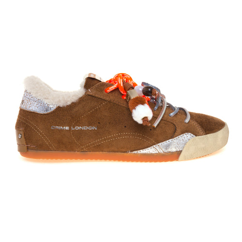 Sneaker low profile Crime London Sneakerina in camoscio con fodera teddy - 1