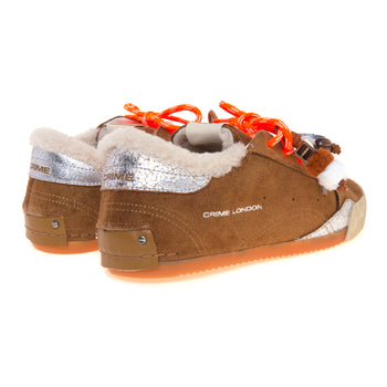 Sneaker low profile Crime London Sneakerina in camoscio con fodera teddy - 3