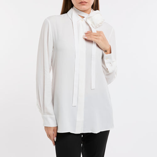 Marella, camicia "nastro" in seta con fiore - 1