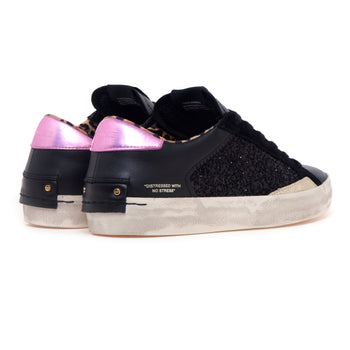 Sneaker Crime London Distressed in pelle  NERO - 3