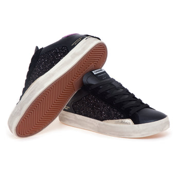 Sneaker Crime London Distressed in pelle  NERO - 4