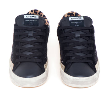 Sneaker Crime London Distressed in pelle  NERO - 5