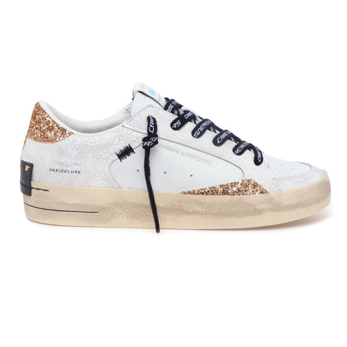 Sneaker Crime London Sk8 Deluxe in pelle  BIANCO
