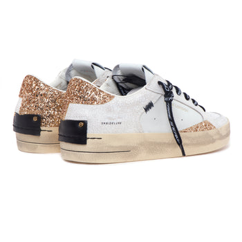 Sneaker Crime London Sk8 Deluxe in pelle  BIANCO - 3