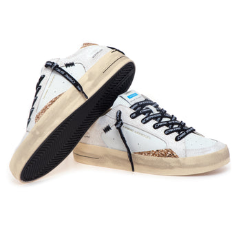 Sneaker Crime London Sk8 Deluxe in pelle  BIANCO - 4